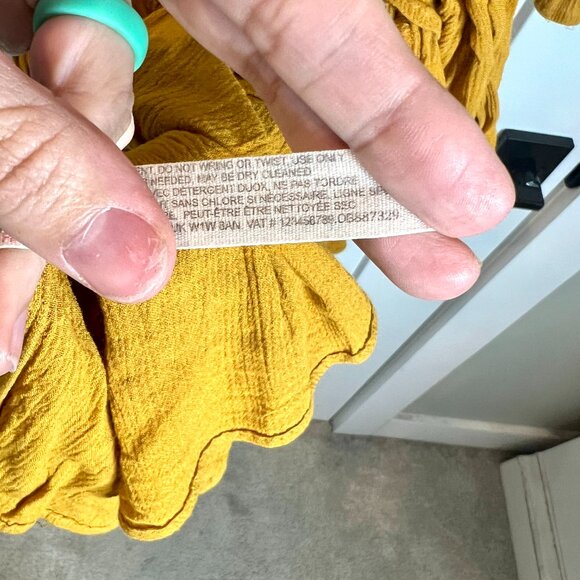 Free People Endless Summer See Ya There Mini Dress Mustard Yellow Boho Gauzy L - Picture 5 of 6